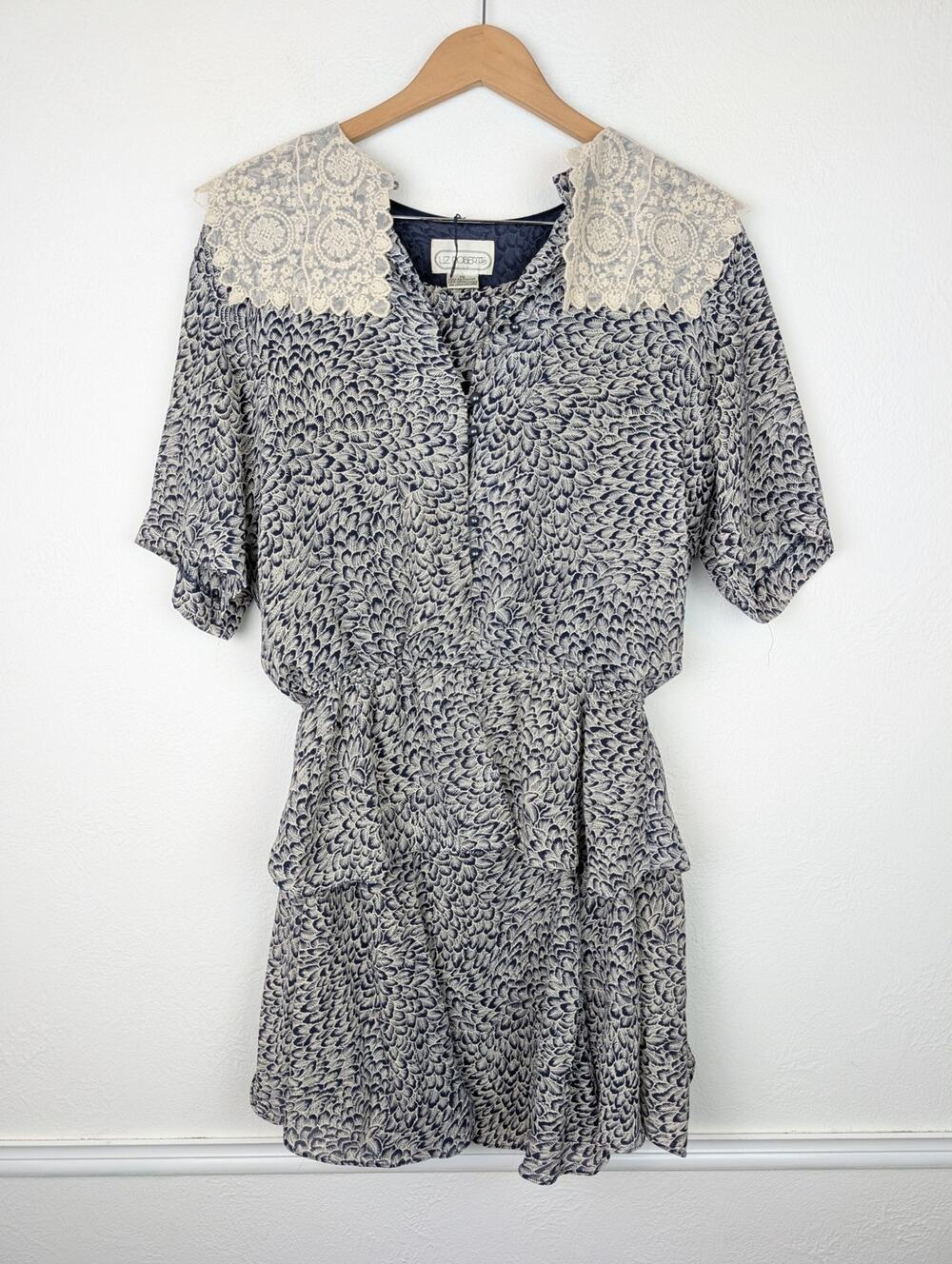 Liz Roberts Skirt Top Set Vintage Lace Printed Cottagecore Prairie Boho Size 10